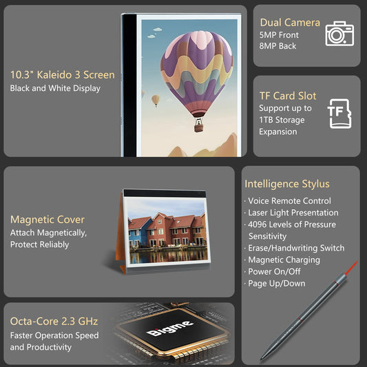 Bigme inkNote color Lite--10.3inch Kaleido 3 Color E ink Tablet 10.3'' 10.3inch epaper tablet Bigme e ink tablet E-book E-note E-reader Epaper Ereader inkNote color inkNote color lite kaleido3 kindle spo-cs-disabled spo-default spo-disabled spo-notify-me-disabled Morden remarkable Eink Tablet for digital reading