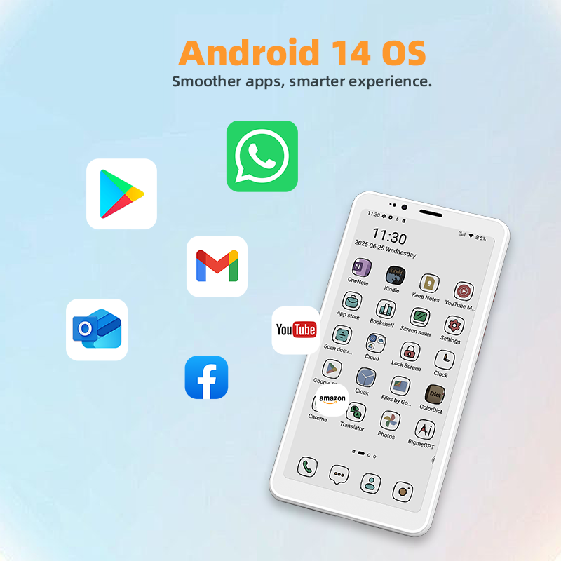 Bigme 4G color ePaper smartphone Hibreak S with Android 14 OS Android eink smartphone Bigme Hibreak bigme hibreakS eink smartphone Hibreak S Morden remarkable Eink Tablet for digital reading