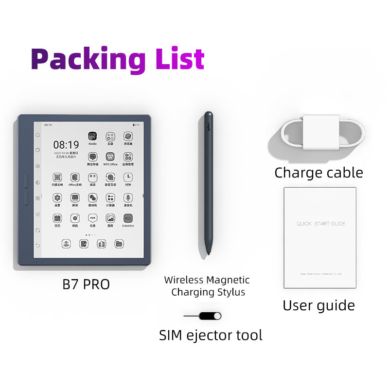 Bigme B7 PRO Black and White epaper reader eink tablet with stylus