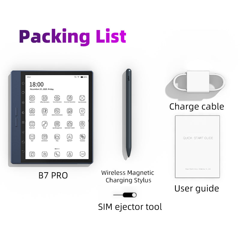 Bigme B7 PRO Black and White epaper reader eink tablet with stylus