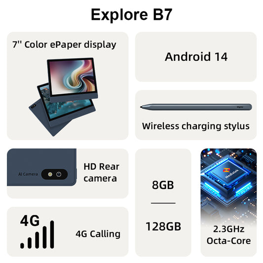 Back to School Sale--B7 Phone tablet with Android 14 OS B751C back to school Bigme Bigme B7 Color E reader color eink tablet e ink tablet E reader distirbutor E-book E-ink E-reader Enotes Ereader Morden remarkable Eink Tablet for digital reading