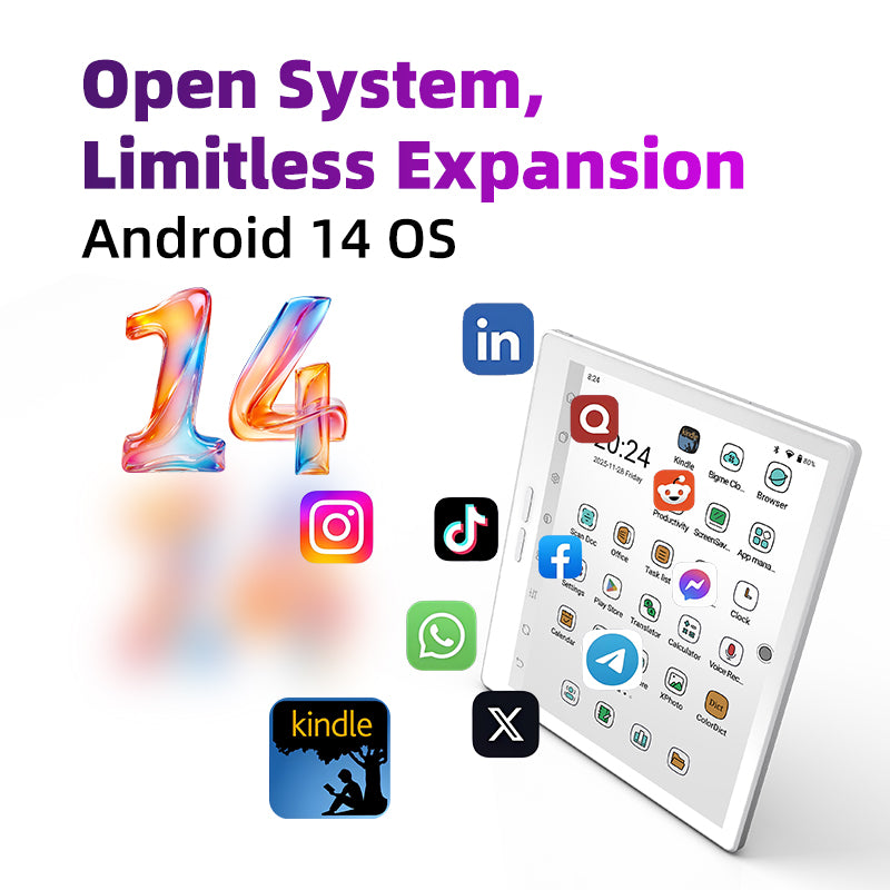 Bigme B7 PRO powerful color epaper Phone-Tablet 8+256GB with Android 14OS and 4G calling 4G tablet Bigme B7 PRO E-book E-ink E-ink tablet E-paper E-reader Epaper Morden remarkable Eink Tablet for digital reading