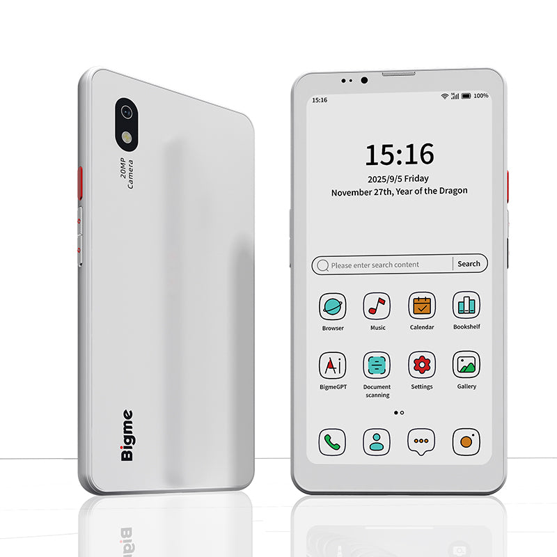 Android 14 Hibreak pro Color 6'' E ink Eye-Friendly Smartphone with 4G&5G connection White Mid-November Morden remarkable Eink Tablet for digital reading