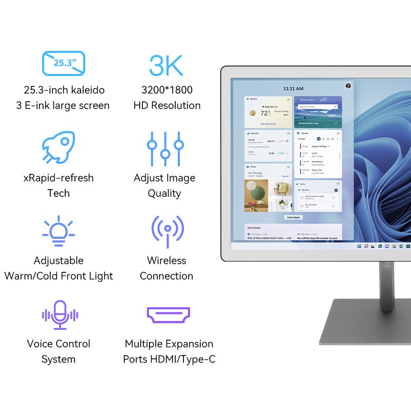 B251--World's 1st All-in-one PC and monitor with E Ink Color Display 25.3inch Monitor all-in-one PC color eink monitor eink all in one PC Eink Monitor spo-cs-disabled spo-default spo-disabled spo-notify-me-disabled Morden remarkable Eink Tablet for digital reading