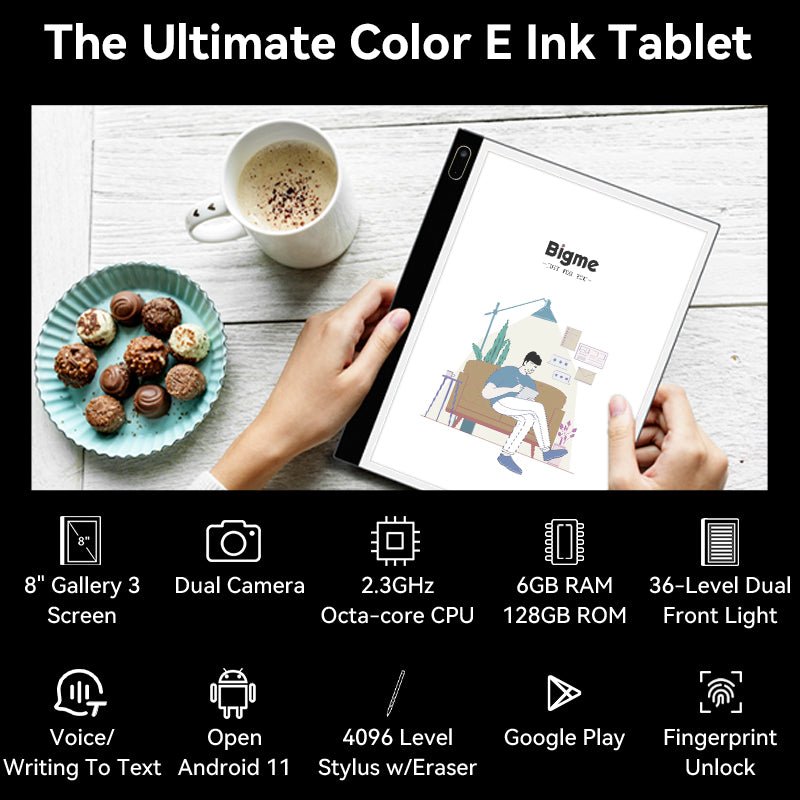 Bigme Galy- World's first Gallery 3 8inch screen color e-ink tablet 8'' E-book E-note E-reader Gallery3 Gallery3 tablet Tabelt Morden remarkable Eink Tablet for digital reading