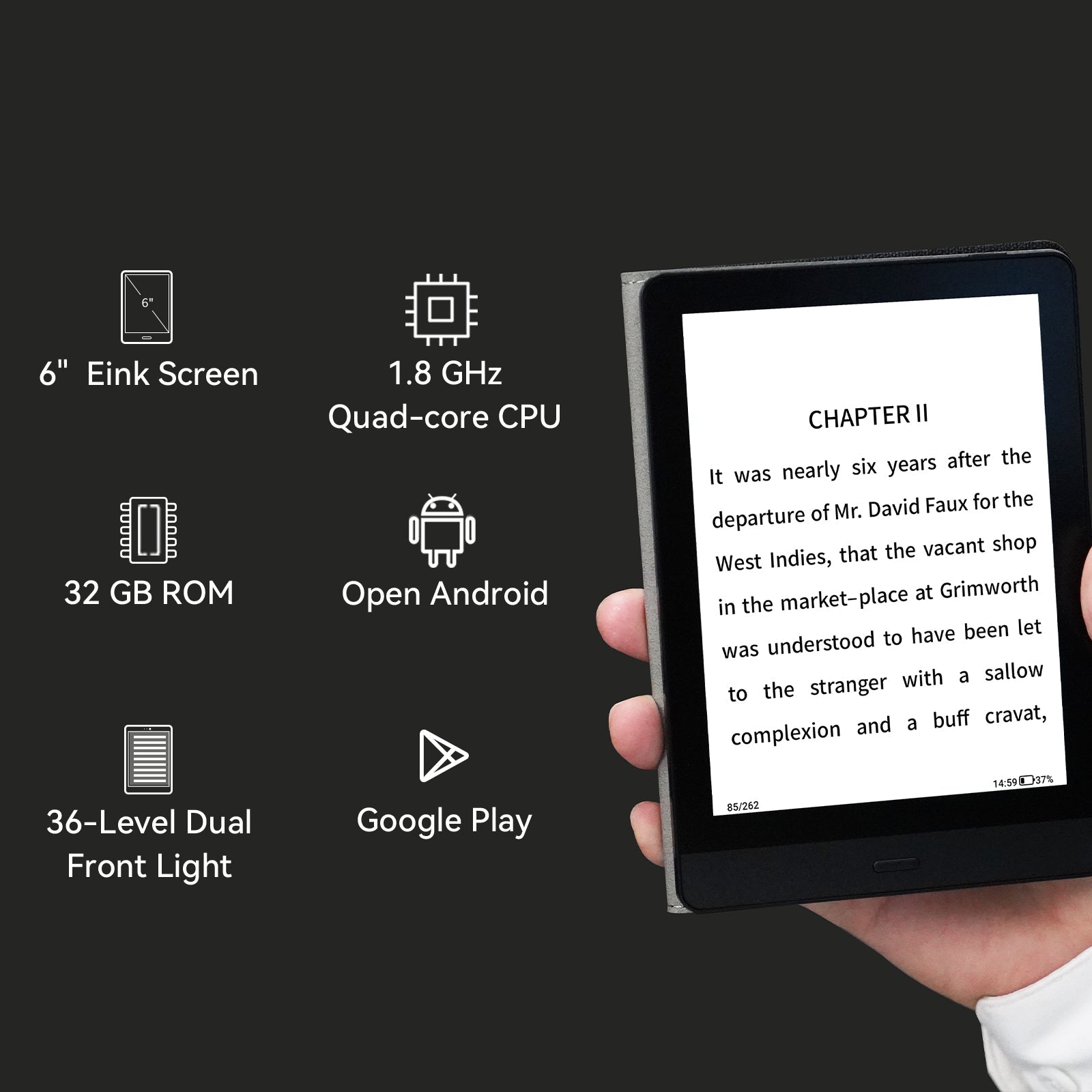 7.8 Ereader With Dual Color Front Light - (e-book Reader+case+screen