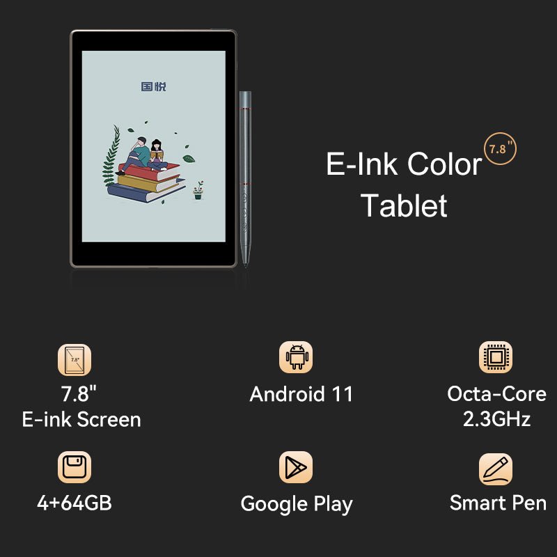 GUOYUE V6 Color with Color E-ink Kaleido 3 E-reader 7.8'' 7.8inch E reader E-book E-ink E-note E-reader spo-cs-disabled spo-default spo-disabled spo-notify-me-disabled Morden remarkable Eink Tablet for digital reading